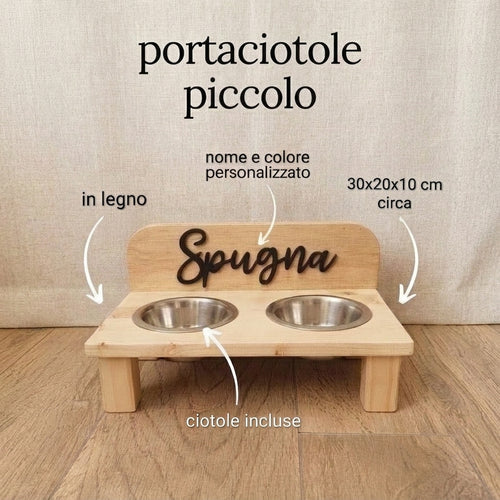 Portaciotole in legno personalizzato