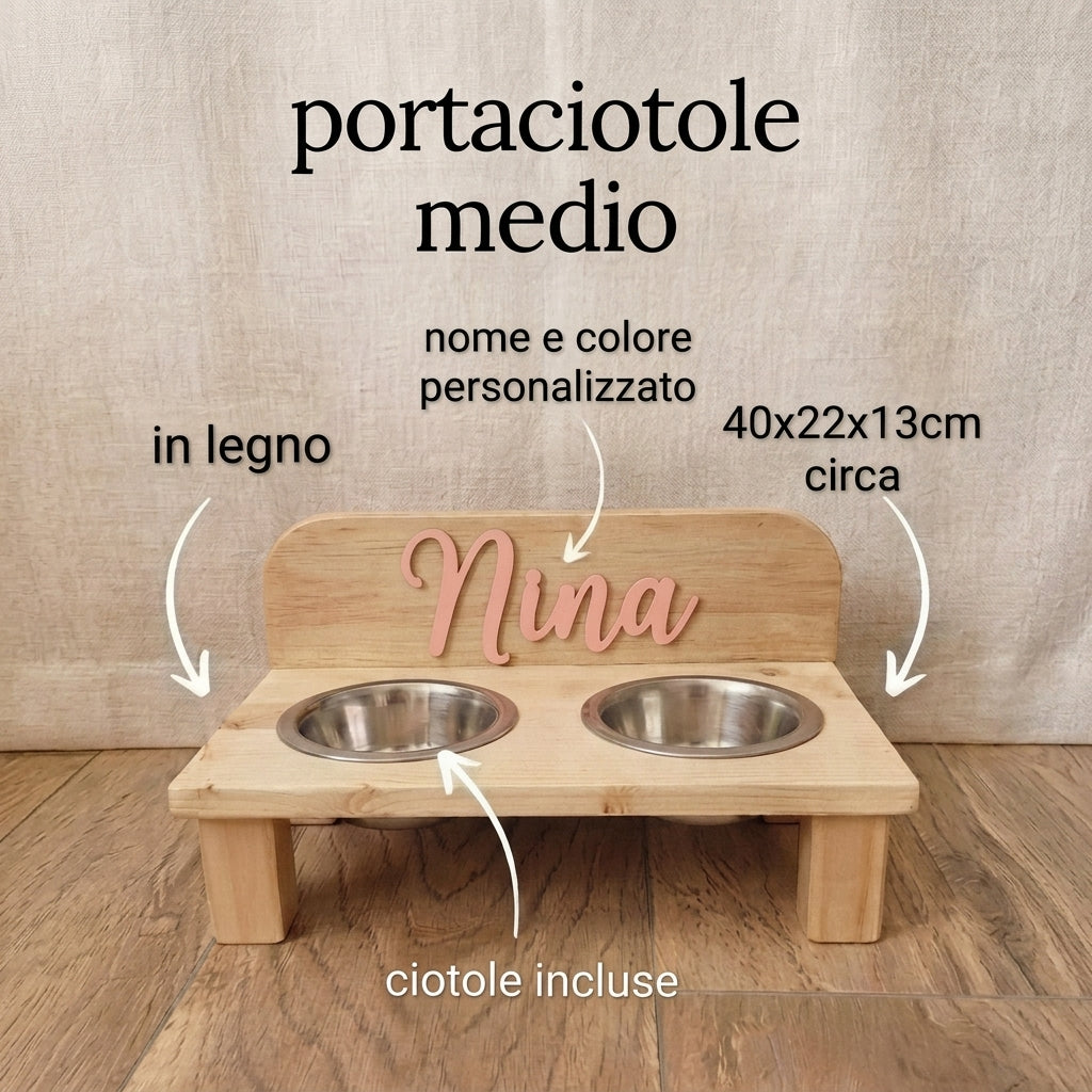 Portaciotole in legno personalizzato