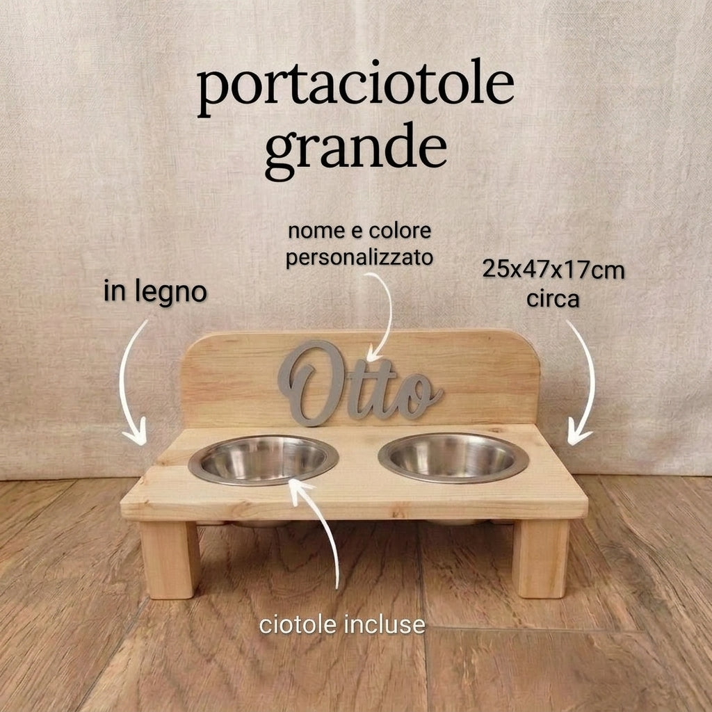 Portaciotole in legno personalizzato